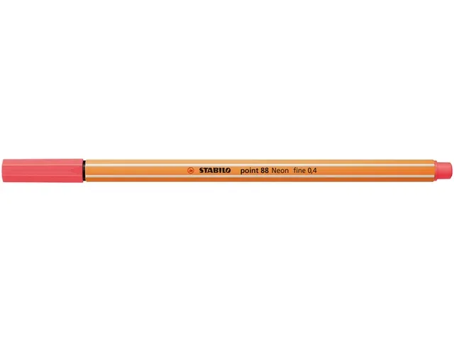 Fineliner STABILO point 88/040 neon rood 0.4mm