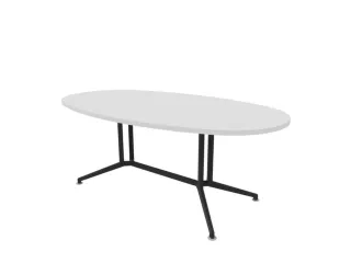 vergadertafel,HxBxD 740x2000x1100mm,ovaal,V-vormonderstel donkergrijs - 1