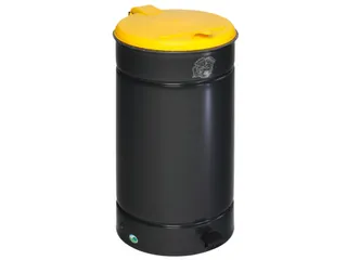 afvalverzamelaar,1x70l,HxØ 700x450mm,klemring,romp staal RAL7021 - 1