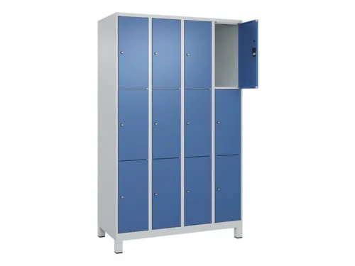 lockerkast,HxBxD 1950x1200x500mm,4x3vakken,vak B 300mm,cil.-slot