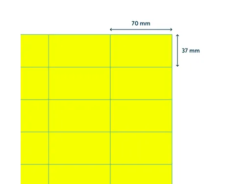 Etiket 70x37mm Fluor Geel 100 Vel