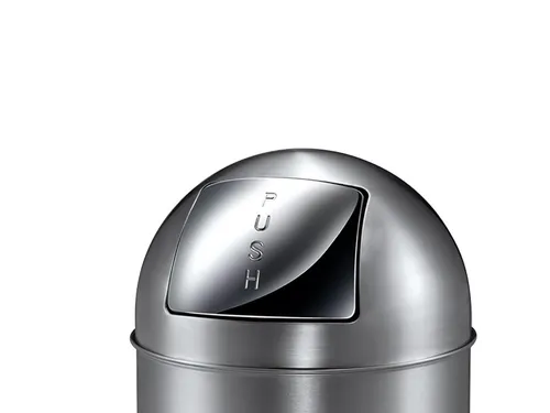 Afvalbak Pushcan 40 liter Mat Chroom
