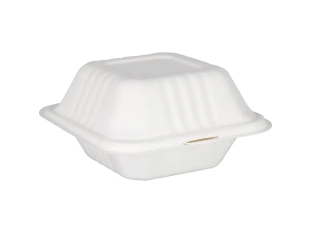 Hamburgerbox 150x150x78 mm Suikerrietpulp 50 Stuks