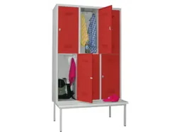 banklocker,dubbeldeks,HxBxD 2150x1200x800mm,RAL7035,front RAL3000