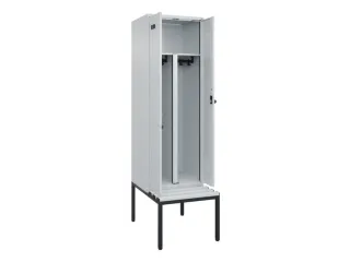 PBM-locker met bank,HxBxD 2120x600x815mm,2vak,vak B 300mm,draaigrendel - 1