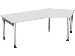 In hoogte verstelbaar hoekbureau 680-820x2166x1130mm grijs zilver - 1