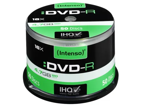 Intenso DVD-R 4,7 GB 16x Snelheid 50 Stuks