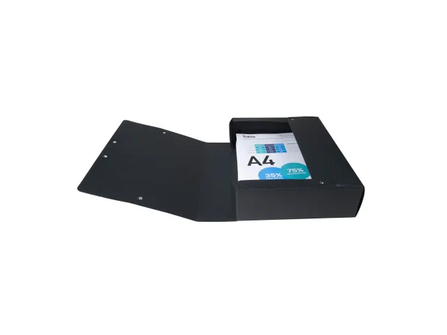 Klasseerdoos glansk. rug 80mm A4 zwart