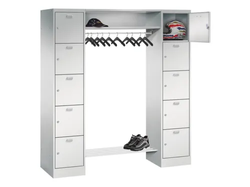 personeelsgarderobe cil.slot 1950x1700x500mm 2x5 vakken 400mm RAL7035