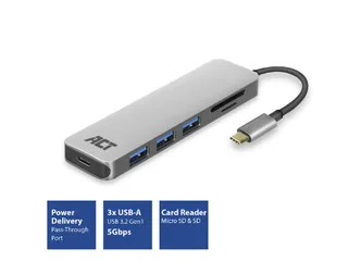 USB-C Hub 3.0 3x USB-A Cardreader PD - 2
