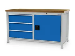 werkbank,HxBxD 860x1500x750mm,onderstel RAL9005,fronten RAL7035