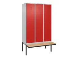 locker met bank,HxBxD 2120x1200x815mm,3vak,vak B 400mm,cil.-slot