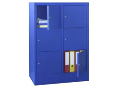 lockerkast,HxBxD 1187x800x500mm,2x3vakken,RAL7035,front RAL7016