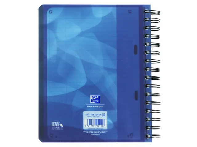 Projectboek Oxford A5+ Scribzee 6-gaats Lijn 120vel Blauw