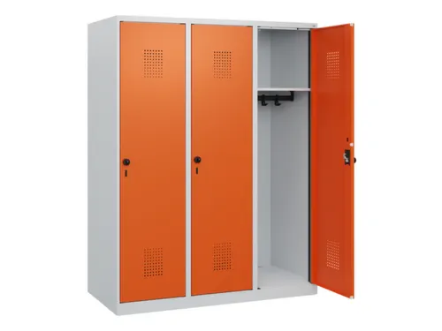 schoollocker,HxBxD 1530x1200x500mm,3vak,vak B 400mm,draaigrendel