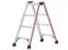 escabeau industriel,double face,2x4marches,Hauteur 0,42m,lisse L 1,03m