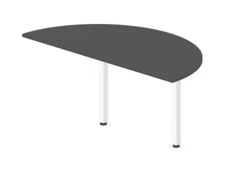 aanbouwtafel,i.h.v.,HxBxD 720-840x1600x800mm,halfrond,MS-donkergrijs - 1