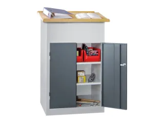 Massieve Lessenaarkast 1100/1200x700x600mm Ral 7035 Front Ral 7016 - 2