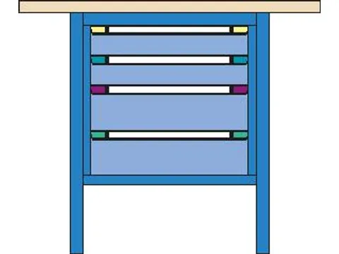 werkbank,HxBxD 845x1000x700mm,multiplexblad,RAL7035,front RAL7035