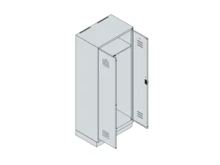 PBM-locker,HxBxD 1950x800x500mm,2vak,vak B 400mm,draaigrendel - 3