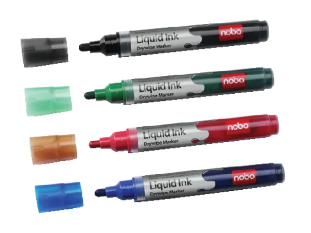 Viltstift Nobo Whiteboard Liquid Ink Drymarker Assorti 3mm à 4st