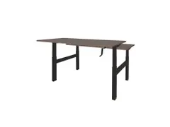 Dextro Slinger Duo zit/sta Bureau 160cm frame Zwart blad Logan eik