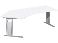 In hoogte verstelbaar hoekbureau,HxBxD 680-800x2166x1130mm,decor wit