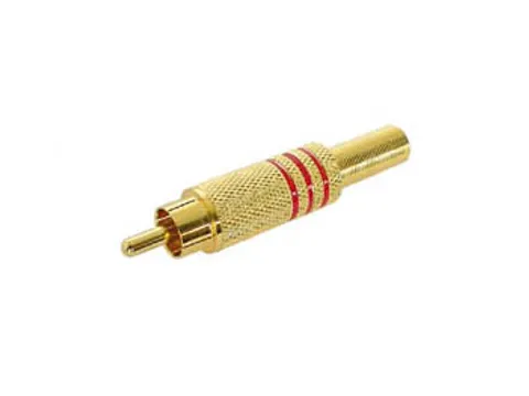Mannelijke Rca Plug - Verguld - Rood