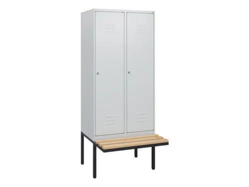 locker met bank,HxBxD 1950x800x815mm,2vak,vak B 400mm,cil.-slot