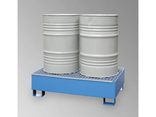 Opvangbak Staal Bxdxh 1325X1320X250Mm Voor 2X200L Vaten Rooster Blauw