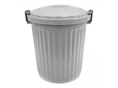 Afvalcontainer met deksel grijs 23 liter