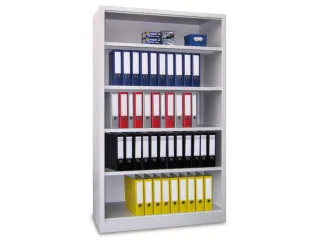 kantoorstelling,HxBxD 1950x1200x400mm,4xStalen bodem,RAL9010 - 1