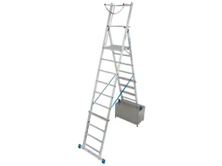telescoop-platformladder,bordes HxBxD 2100-2600x500x450mm,aluminium - 1