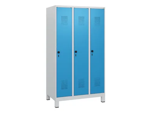 schoollocker,HxBxD 1630x900x500mm,3vak,vak B 300mm,draaigrendel,voeten