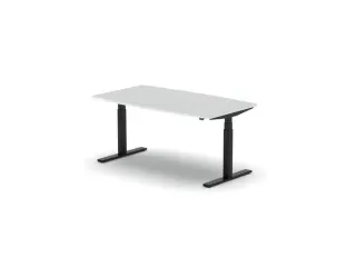 Elektrisch ihv Vergadertafel Vatvorm 1600x800mm Zwart+ Lichtgrijs Blad - 1