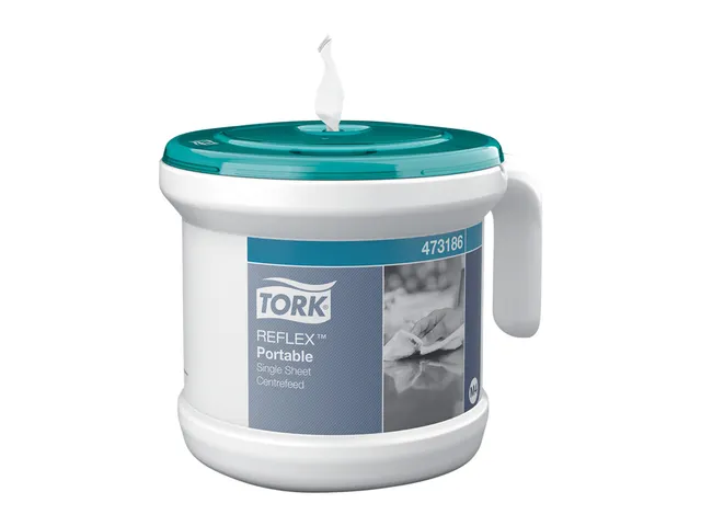 Startpakket Tork Reflex M4 draagbare dispenser wit/turquoise 473186
