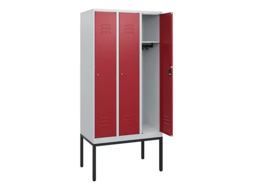 locker,HxBxD 1950x900x500mm,3vak,vak B 300mm,cil.-slot,voetonderstel