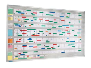 planningsbord,HxB 580x1600mm,bord RAL7035,m. raster,31rails - 1