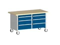 werkbank,verrijdbaar,HxBxD 840x1500x750mm,beukenblad,draagverm. 1200kg