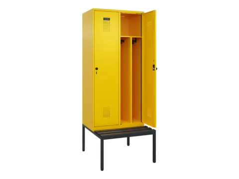 locker met bank,voor scheiding van kleding,HxBxD 2120x800x815mm,2vak