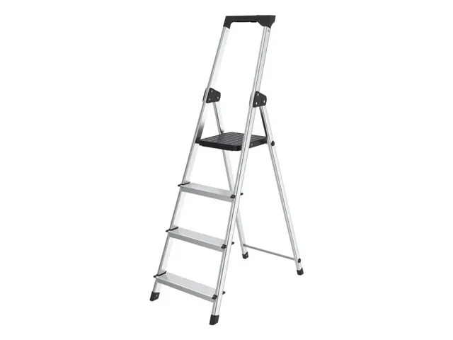 Huishoudtrap aluminium SL400 zilver 4 Treden