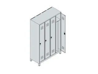 locker voor scheiding van kleding,HxBxD 1950x1200x500mm,4vak - 3