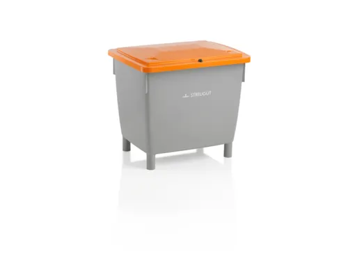 Zoutbak 210l 775x 790x 605mm Hdpe Grijs Deksel Oranje