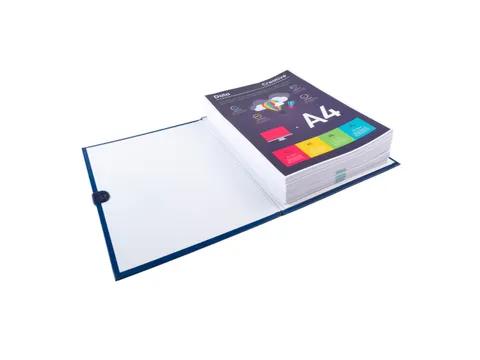 Map met uitrekbare rug balacron Klittenband sluiting 24x32 Donkerblauw