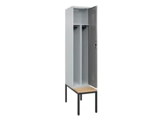 locker met bank,voor scheiding van kleding,HxBxD 2120x400x815mm,1vak - 1
