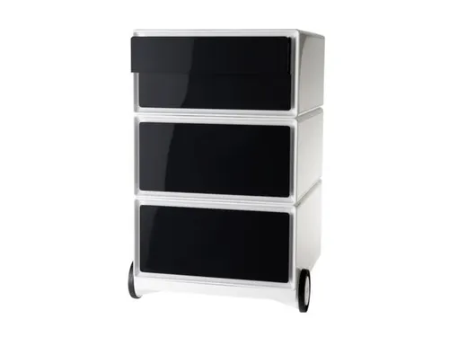 Verrijdbaar Ladeblok 642x390x436mm 4laden Romp Wit Front Zwart
