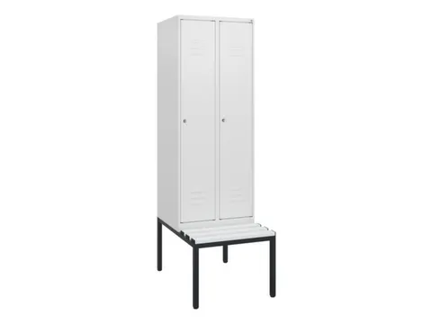 locker met bank,HxBxD 1950x600x815mm,2vak,vak B 300mm,cil.-slot