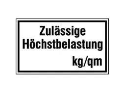 aanwijzingsbord,Toelaatbare maximumbelasting ... kg / m2
