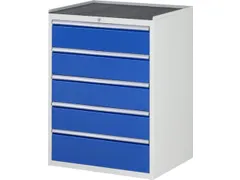 ladekast 1035x770x650mm 5laden cilinderslot RAL7035 RAL5010 metaal