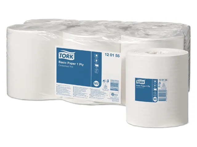 Poetsrol Tork M2 Centerfeed 120155 1-laags 20cmx300m 6 Rollen wit